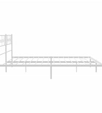 Bettgestell mit Kopfteil Metall Weiß 180x200 cm