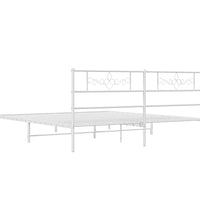 Bettgestell mit Kopfteil Metall Weiß 180x200 cm