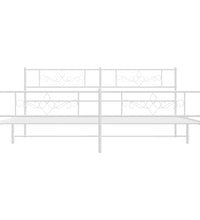 Bettgestell mit Kopf- und Fußteil Metall Weiß 200x200 cm
