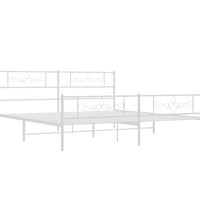 Bettgestell mit Kopf- und Fußteil Metall Weiß 200x200 cm