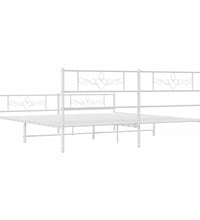 Bettgestell mit Kopf- und Fußteil Metall Weiß 200x200 cm