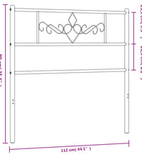 Kopfteil Metall Weiß 107 cm