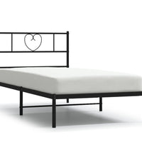 Bettgestell mit Kopfteil Metall Schwarz 107x203 cm