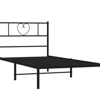 Bettgestell mit Kopfteil Metall Schwarz 107x203 cm