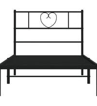 Bettgestell mit Kopfteil Metall Schwarz 107x203 cm