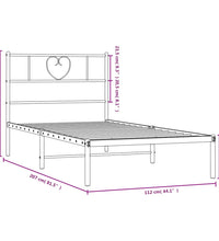 Bettgestell mit Kopfteil Metall Schwarz 107x203 cm