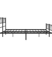Bettgestell mit Kopf- und Fußteil Metall Schwarz 193x203 cm