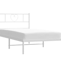 Bettgestell mit Kopfteil Metall Weiß 107x203 cm