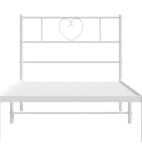 Bettgestell mit Kopfteil Metall Weiß 107x203 cm