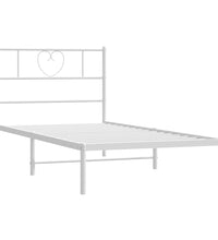 Bettgestell mit Kopfteil Metall Weiß 107x203 cm
