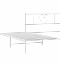 Bettgestell mit Kopfteil Metall Weiß 107x203 cm