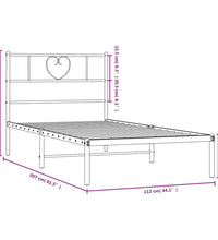 Bettgestell mit Kopfteil Metall Weiß 107x203 cm