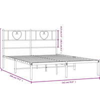 Bettgestell mit Kopfteil Metall Weiß 135x190 cm