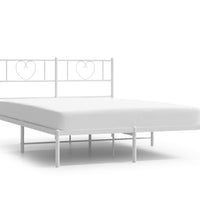 Bettgestell mit Kopfteil Metall Weiß 140x190 cm