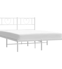 Bettgestell mit Kopfteil Metall Weiß 140x190 cm