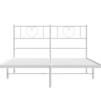Bettgestell mit Kopfteil Metall Weiß 140x190 cm