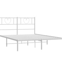 Bettgestell mit Kopfteil Metall Weiß 140x190 cm
