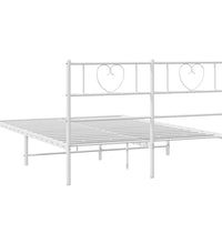 Bettgestell mit Kopfteil Metall Weiß 140x190 cm