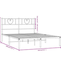 Bettgestell mit Kopfteil Metall Weiß 140x190 cm