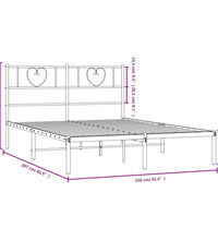 Bettgestell mit Kopfteil Metall Weiß 150x200 cm