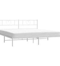 Bettgestell mit Kopfteil Metall Weiß 183x213 cm