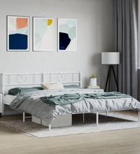Bettgestell mit Kopfteil Metall Weiß 183x213 cm