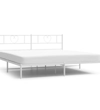 Bettgestell mit Kopfteil Metall Weiß 193x203 cm