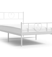 Bettgestell mit Kopf- und Fußteil Metall Weiß 75x190 cm