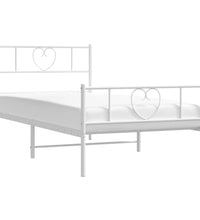 Bettgestell mit Kopf- und Fußteil Metall Weiß 75x190 cm