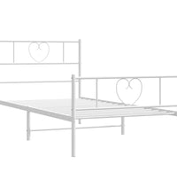 Bettgestell mit Kopf- und Fußteil Metall Weiß 75x190 cm