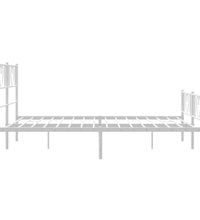 Bettgestell mit Kopf- und Fußteil Metall Weiß 135x190 cm