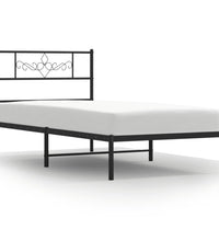 Bettgestell mit Kopfteil Metall Schwarz 75x190 cm