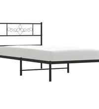 Bettgestell mit Kopfteil Metall Schwarz 75x190 cm
