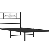Bettgestell mit Kopfteil Metall Schwarz 75x190 cm