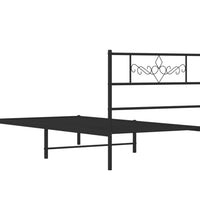 Bettgestell mit Kopfteil Metall Schwarz 75x190 cm