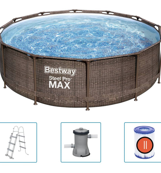 Bestway Steel Pro MAX Swimming Pool-Set Deluxe Series Rund 366x100 cm