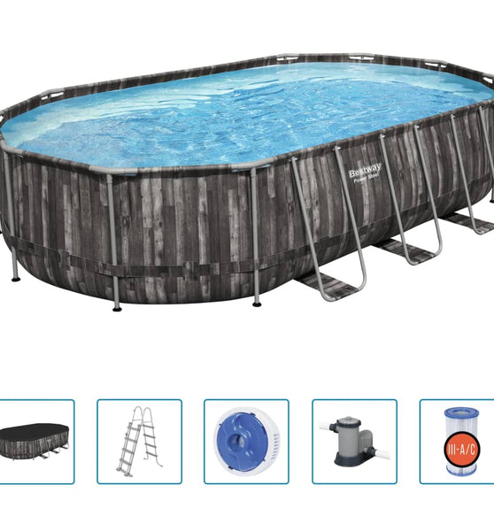 Bestway Power Steel Pool-Set Oval 488x305x107 cm