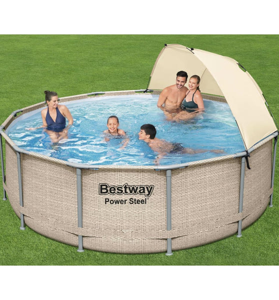Bestway Power Steel Swimmingpool Set mit Dach 396x107 cm
