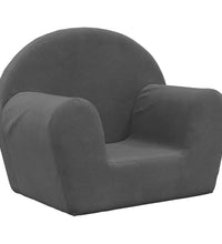 Kindersofa Anthrazit Weich Plüsch