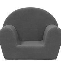 Kindersofa Anthrazit Weich Plüsch