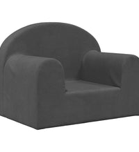 Kindersofa Anthrazit Weich Plüsch