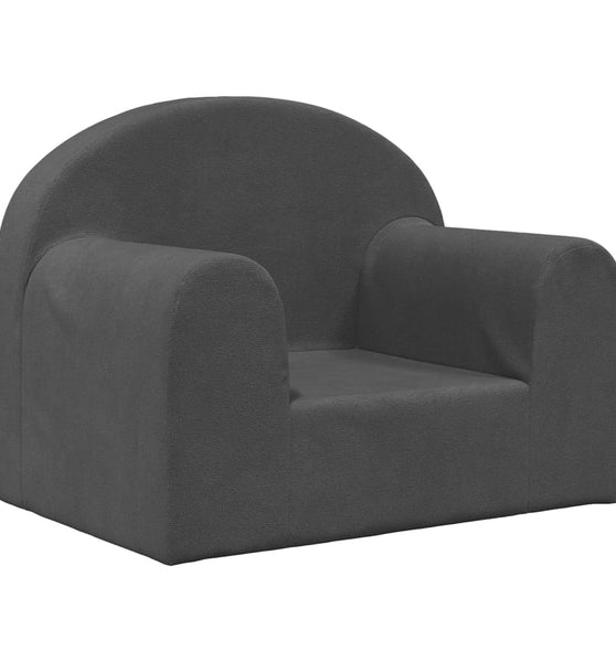 Kindersofa Anthrazit Weich Plüsch