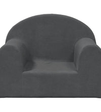Kindersofa Anthrazit Weich Plüsch