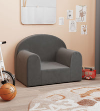 Kindersofa Anthrazit Weich Plüsch