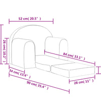 Schlafsofa für Kinder Hellgrau Weich Plüsch