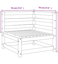 Garten-Ecksofa Wachsbraun 70x70x67 cm Massivholz Kiefer