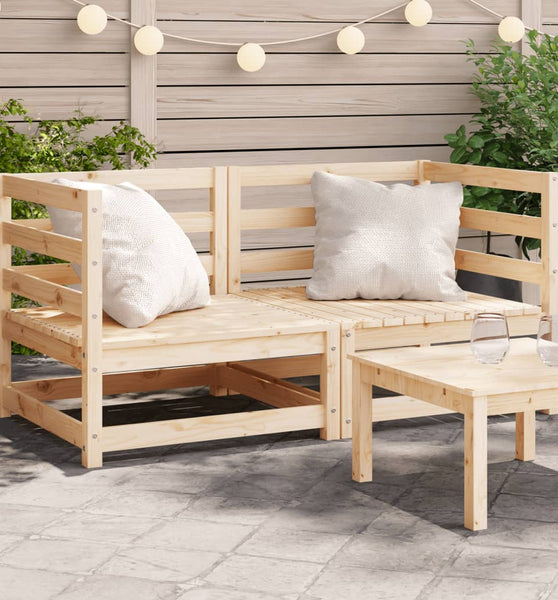 Garten-Ecksofas 2 Stk. 70x70x67 cm Massivholz Kiefer