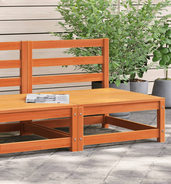 Gartensofa ohne Armlehnen Wachsbraun 70x70x67 cm Massivholz