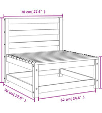 Gartensofa ohne Armlehnen 70x70x67 cm Massivholz Douglasie