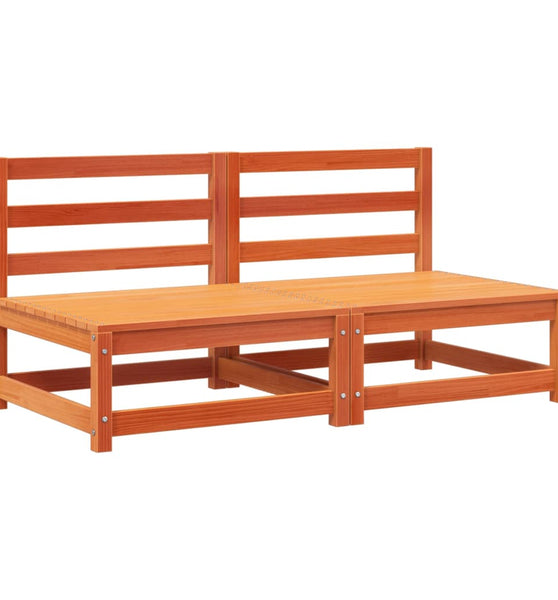 Gartensofas ohne Armlehnen 2 Stk. Wachsbraun Massivholz Kiefer